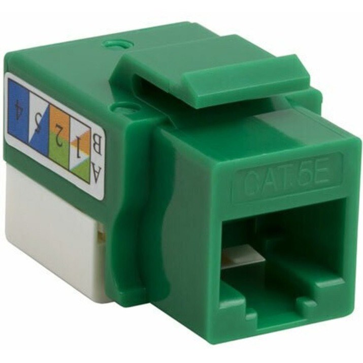 4XEM 10 pack Cat5e RJ45 Keystone Jack UTP 110-Type (Green)