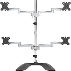 StarTech.com Quad Monitor Stand, Desktop VESA 4 Monitor Arm up to 32" (17.6lb/8kg) Screens, Ergonomic Articulating Pole Mount, Adjustable