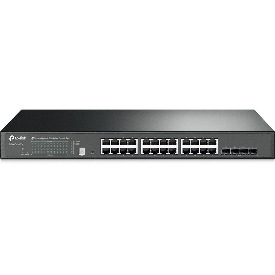 TP-Link JetStream T1700G-28TQ 24 Ports Manageable Ethernet Switch - 10 Gigabit Ethernet, Gigabit Ethernet - 10/100/1000Base-T, 10GBase-X, 10GBase-LR, 10GBase-SR