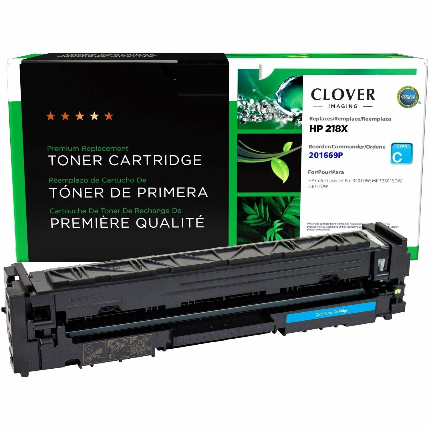 Clover Technologies Remanufactured High Yield Laser Toner Cartridge - Alternative for HP 218x (W2181X) - Cyan - 1 Each