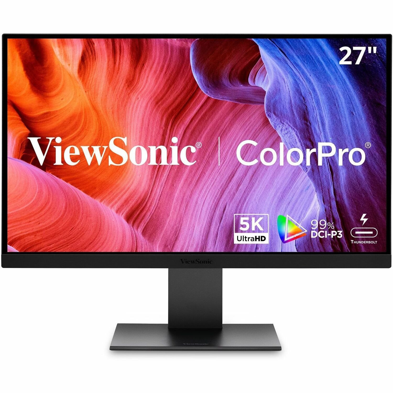 ViewSonic VP2788-5K 27 Inch 5K Mac-Ready Monitor with 100% sRGB, 99% DCI-P3, Pantone Validated, Advanced Ergonomics, Thunderbolt 4, USB Hub, HDMI, and DP for Home and Office