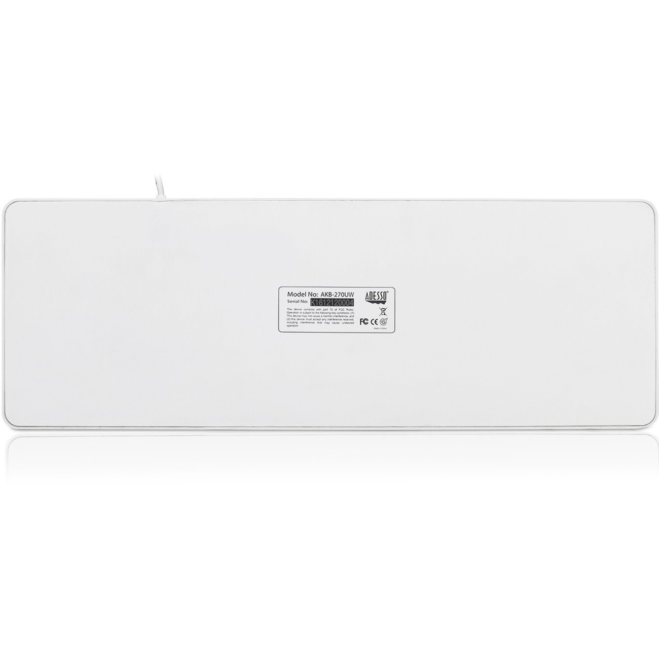 Adesso Antimicrobial Waterproof Touchpad Keyboard (White)