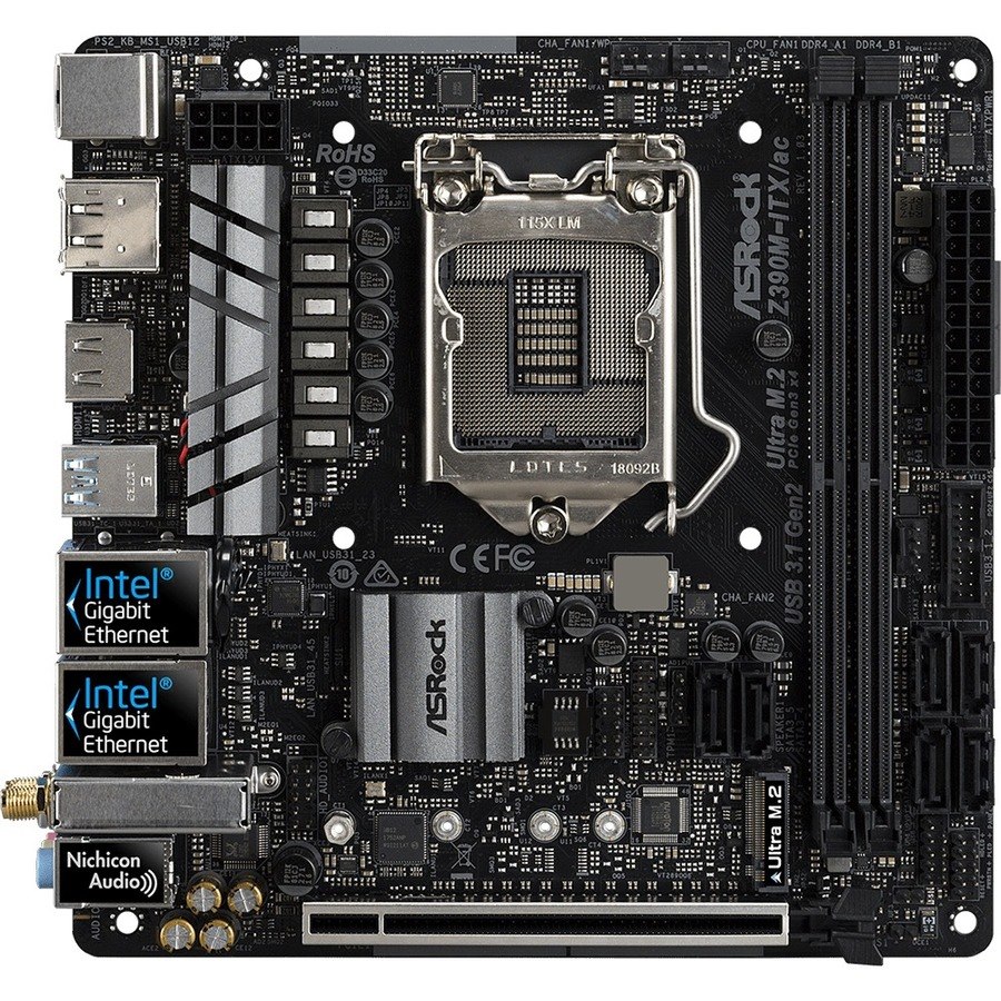 ASRock Z390M-ITX/AC Desktop Motherboard - Intel Z390 Chipset - Socket H4 LGA-1151 - Intel Optane Memory Ready - Mini ITX