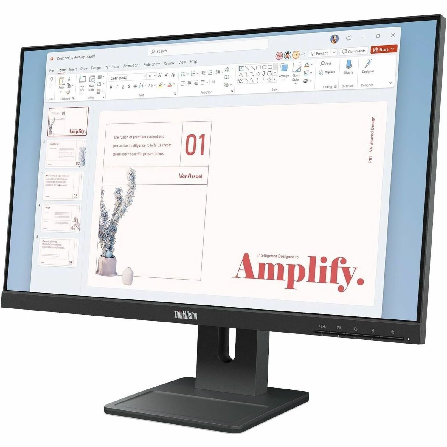Lenovo ThinkVision E24-40 24" Class Full HD LED Monitor - 16:9 - Raven Black