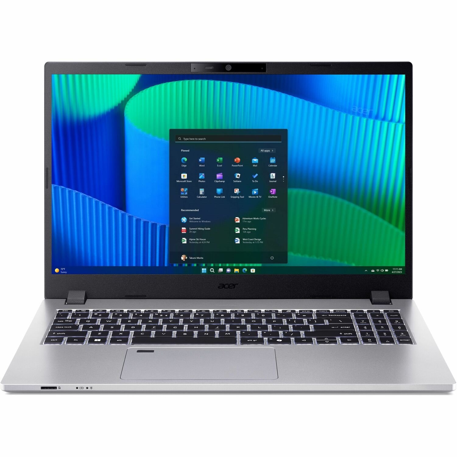 Acer TravelMate P2 15 P215-55 TMP215-55-51CM 15.6" Notebook - Full HD - 60 Hz - Intel Core 5 120U - 16 GB - 512 GB SSD - English Keyboard - Silver