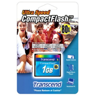 Transcend 1GB CompactFlash Card - 80x