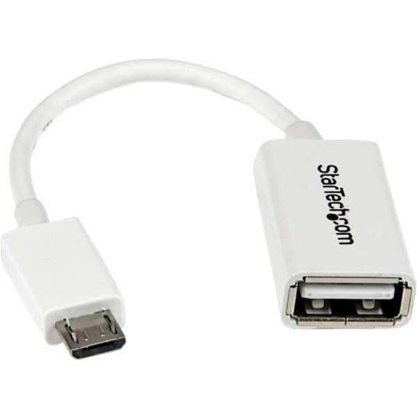 StarTech.com 5in White Micro USB to USB OTG Host Adapter M/F