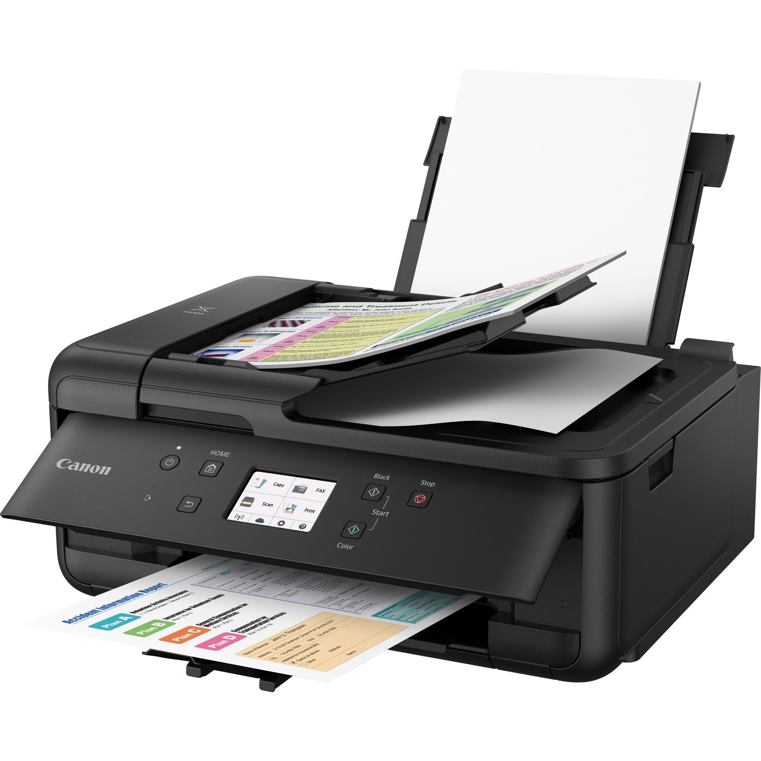 Canon PIXMA TR7520 Wireless Inkjet Multifunction Printer-Color-Copier/Fax/Scanner-4800x1200 Print-Automatic Duplex Print-200 sheets Input-Color Scanner-1200 Optical Scan-Color Fax-Wireless LAN-Canon Mobile Printing
