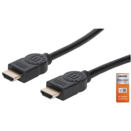 Manhattan Hdmi Cable With Ethernet 4K@60Hz [Premium High Speed] 5M Male To Male Black Equivalent To Startech HDMM5MP Ultra HD 4K X 2K Fully Shielded Gold Plated Contacts Lifetime Warranty Po