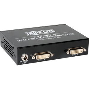 Tripp Lite by Eaton 2-Port DVI over Cat5/6 Splitter/Extender, Box-Style Transmitter for Video, Dual-Display DVI-D, 200 ft. (60 m), TAA