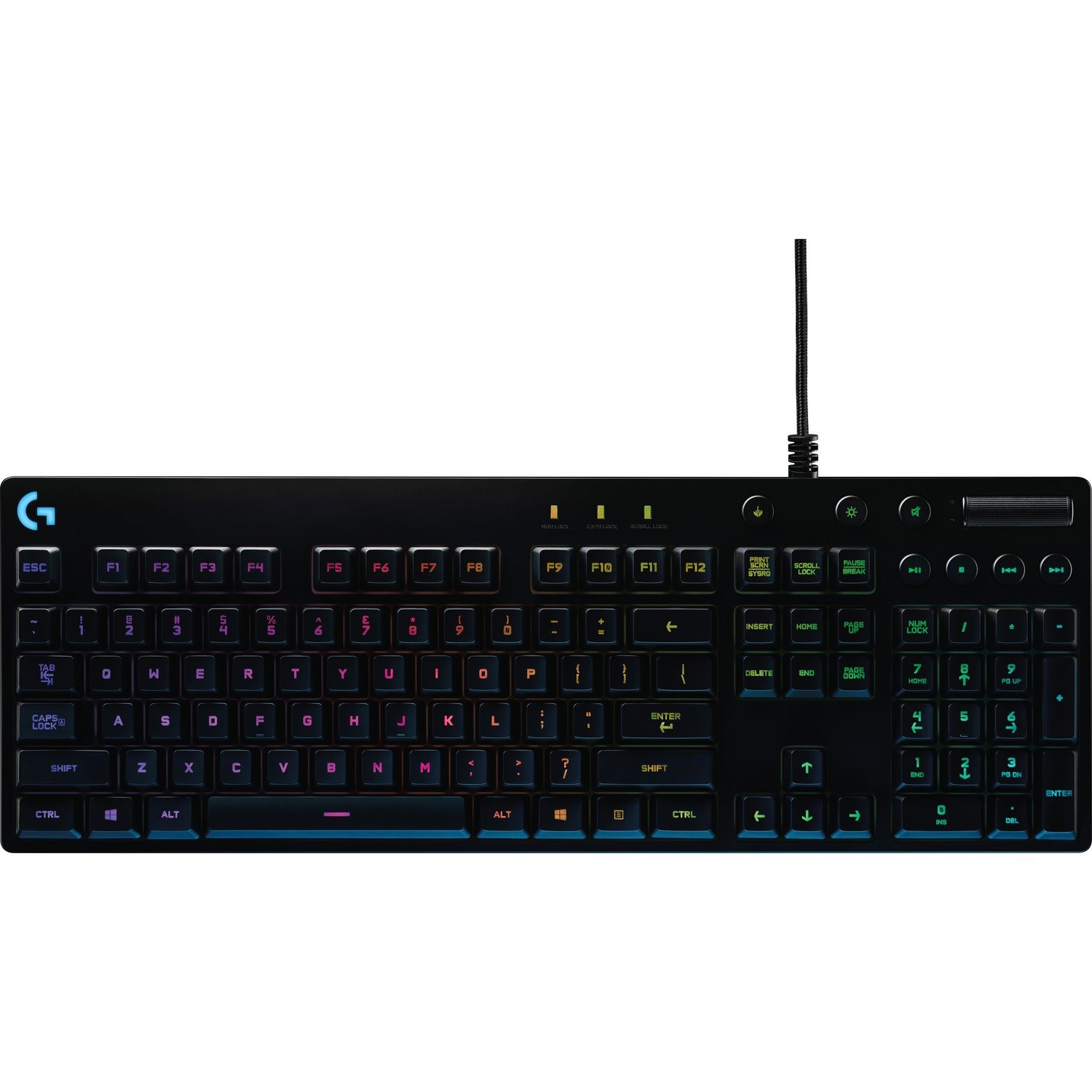 Logitech Orion Spectrum G810 Keyboard - Cable Connectivity - USB 2.0 Interface - English (UK) - Black