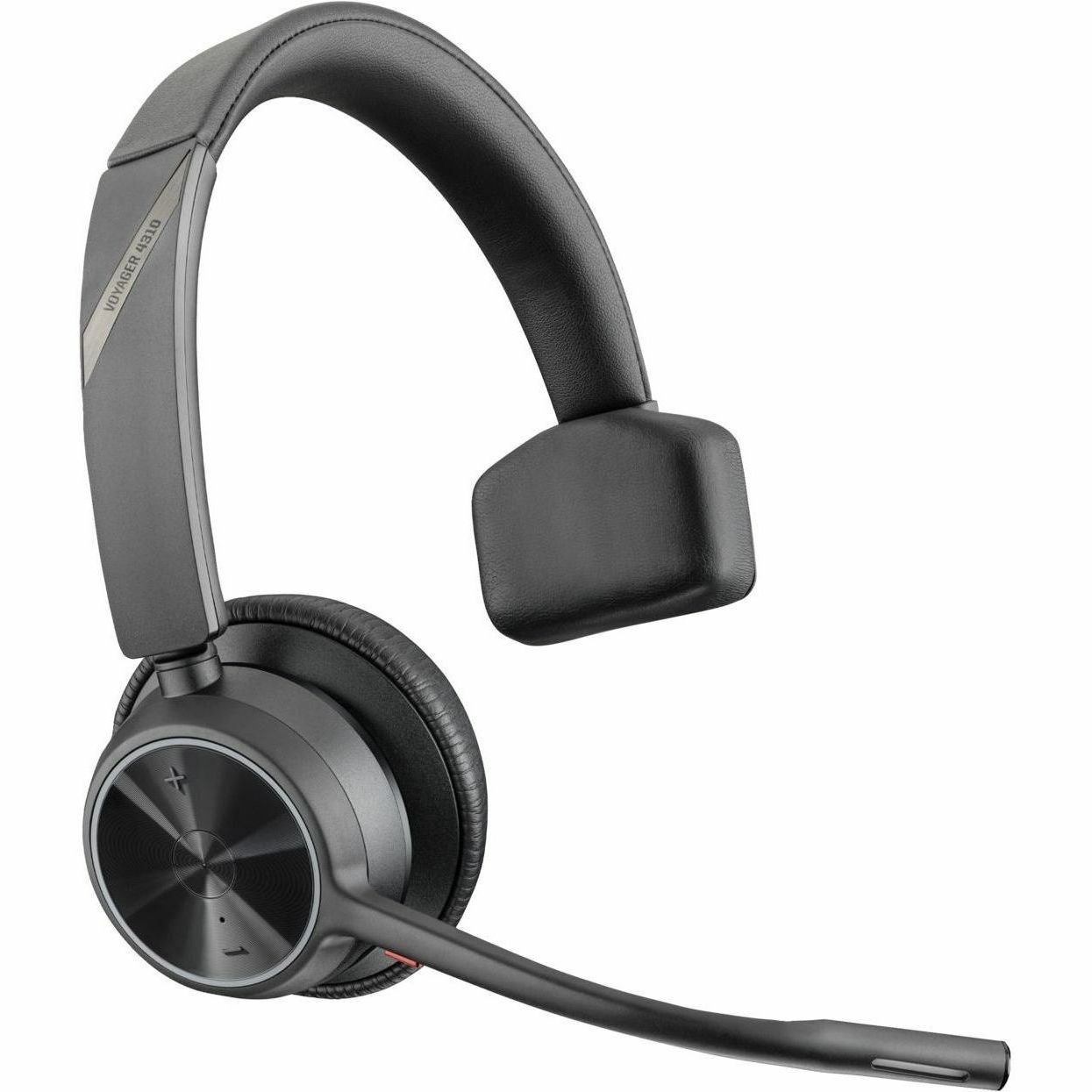 Poly Voyager 4300 UC 4310 Wired/Wireless Over-the-head, On-ear Mono Headset - Black