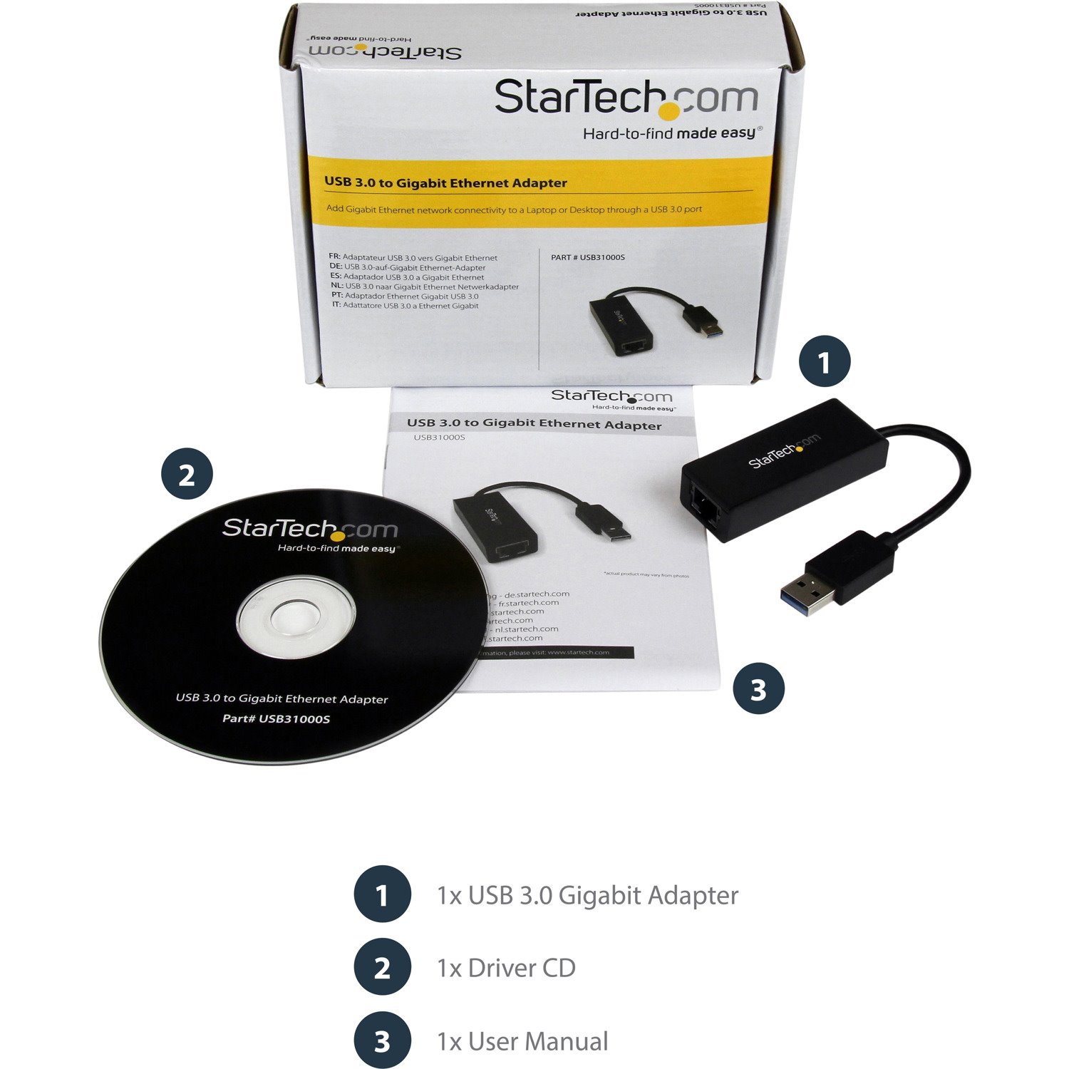 StarTech.com USB 3.0 to Gigabit Ethernet NIC Network Adapter