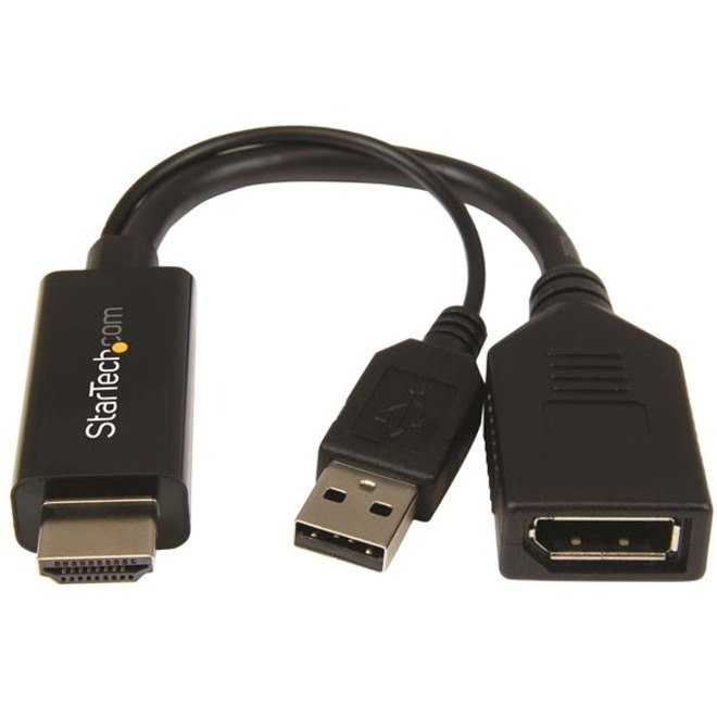 StarTech.com HDMI to DisplayPort Adapter - 4K 30Hz - HDMI to DisplayPort Converter - Compact HDMI to DP Adapter - USB-Powered