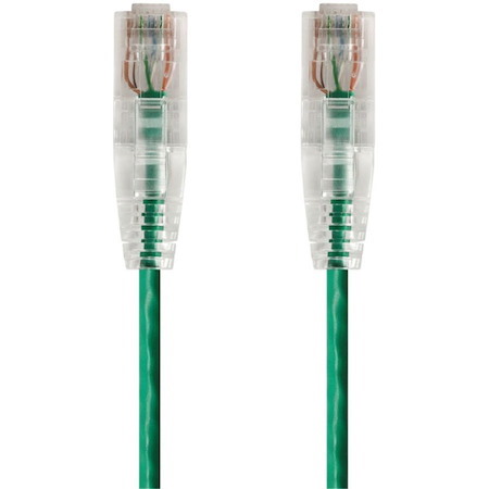Monoprice SlimRun Cat6 28AWG UTP Ethernet Network Cable, 10ft Green