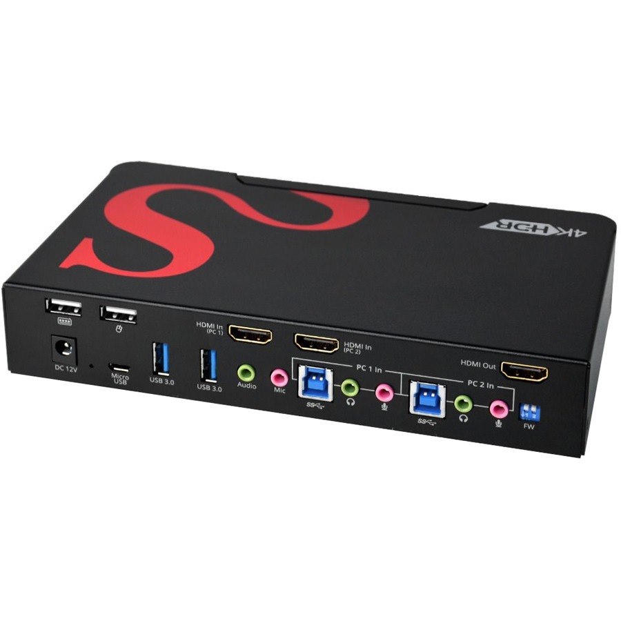 SIIG 2-Port HDMI 4K60Hz HDR Smart Console KVM Switch with USB 3.0 Multi-Media