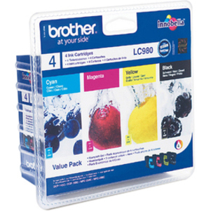 Brother Innobella LC980 Original Inkjet Ink Cartridge - Black, Magenta, Cyan, Yellow - 4 Pack