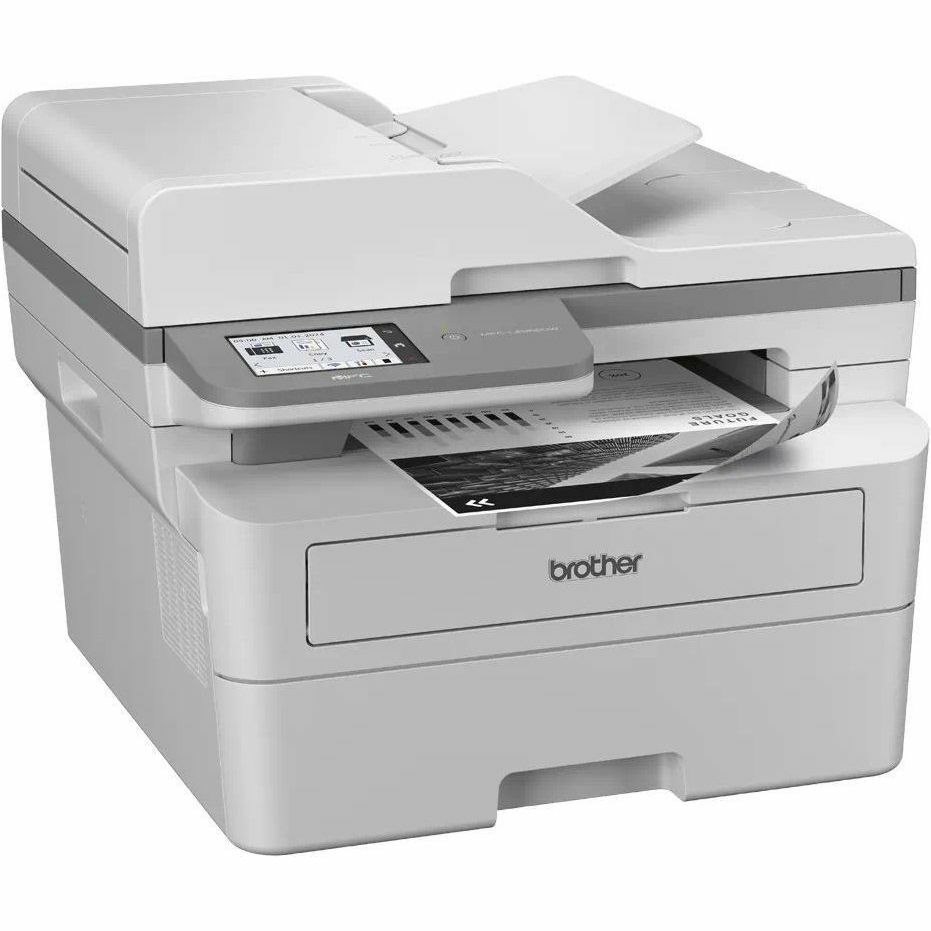 Brother Wired & Wireless Laser Multifunction Printer - Monochrome - Grey