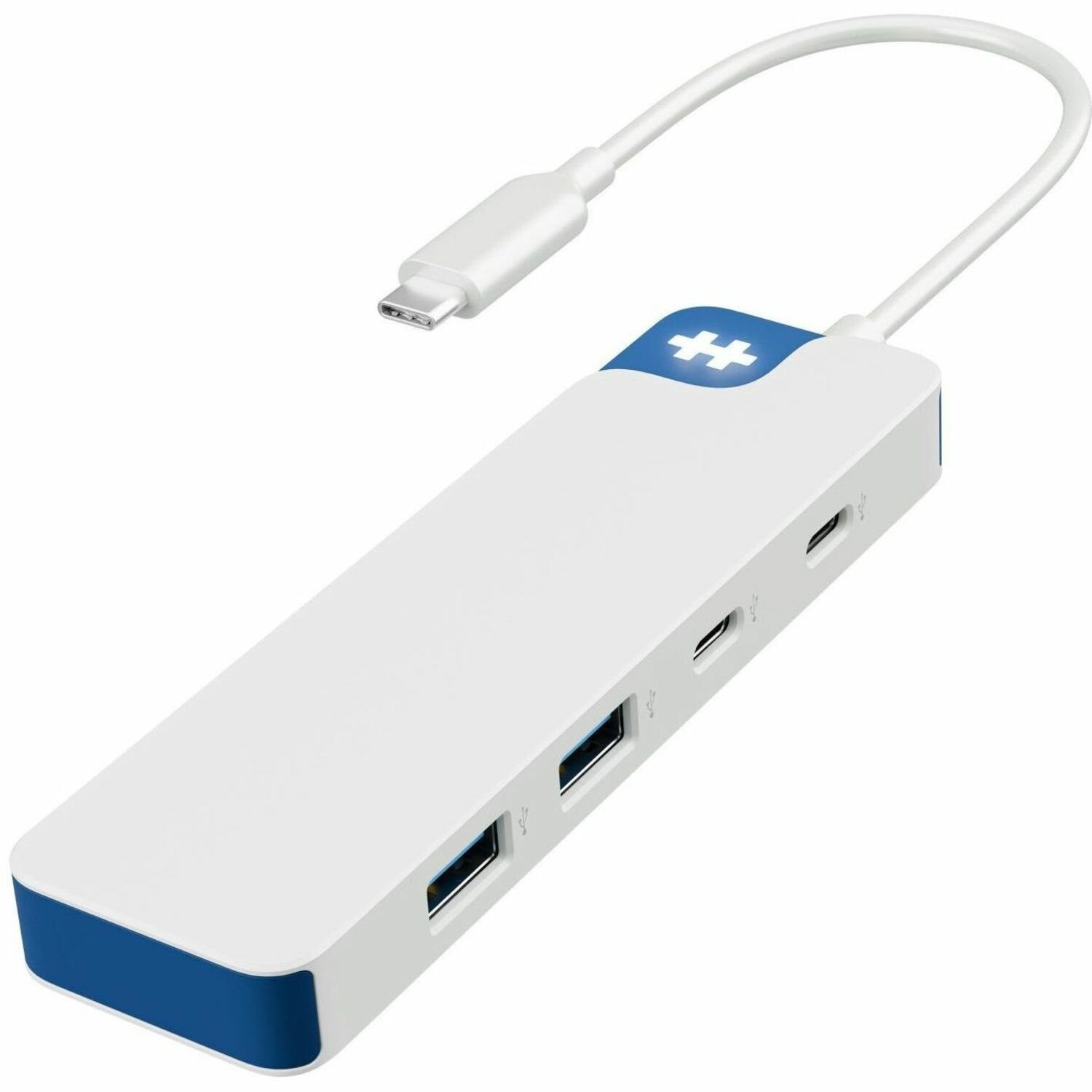 Hyper HyperDrive Flex HD5200BUGL USB-hub - USB Type C - 640 MB/s - Toetsenbord, Harde schijf - Bureaublad - Blauw, Wit