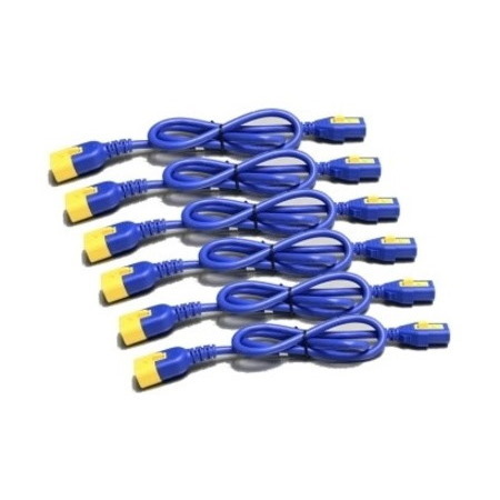 Power Cord Kit (6 ea), Locking, C13 to C14, 0.6m (2ft), North America, Blue