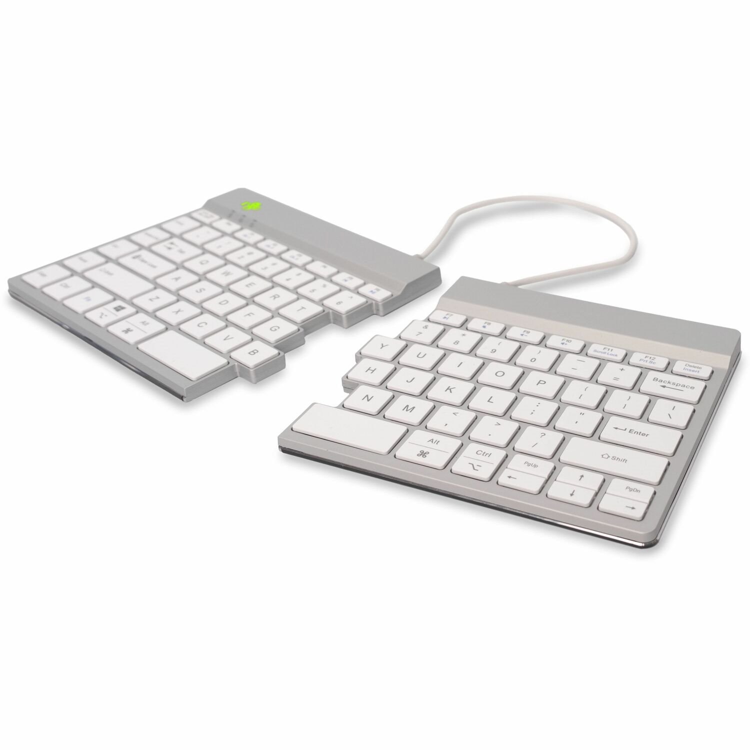 R-Go Split Break Toetsenbord - Compact - Draadloos Verbinding - USB Type C Interface - Engels (US) - QWERTY indeling - Wit