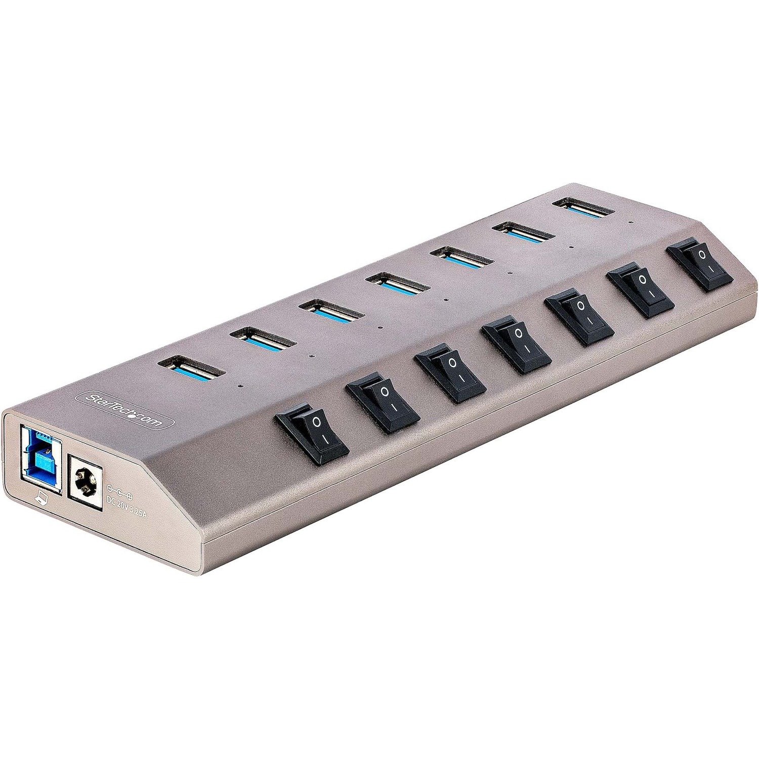 StarTech.com 7-Port Self-Powered USB-C Hub with Individual On/Off Switch, Desktop/Laptop USB-C to USB-A Hub, USB Type C Hub w/Power Supply