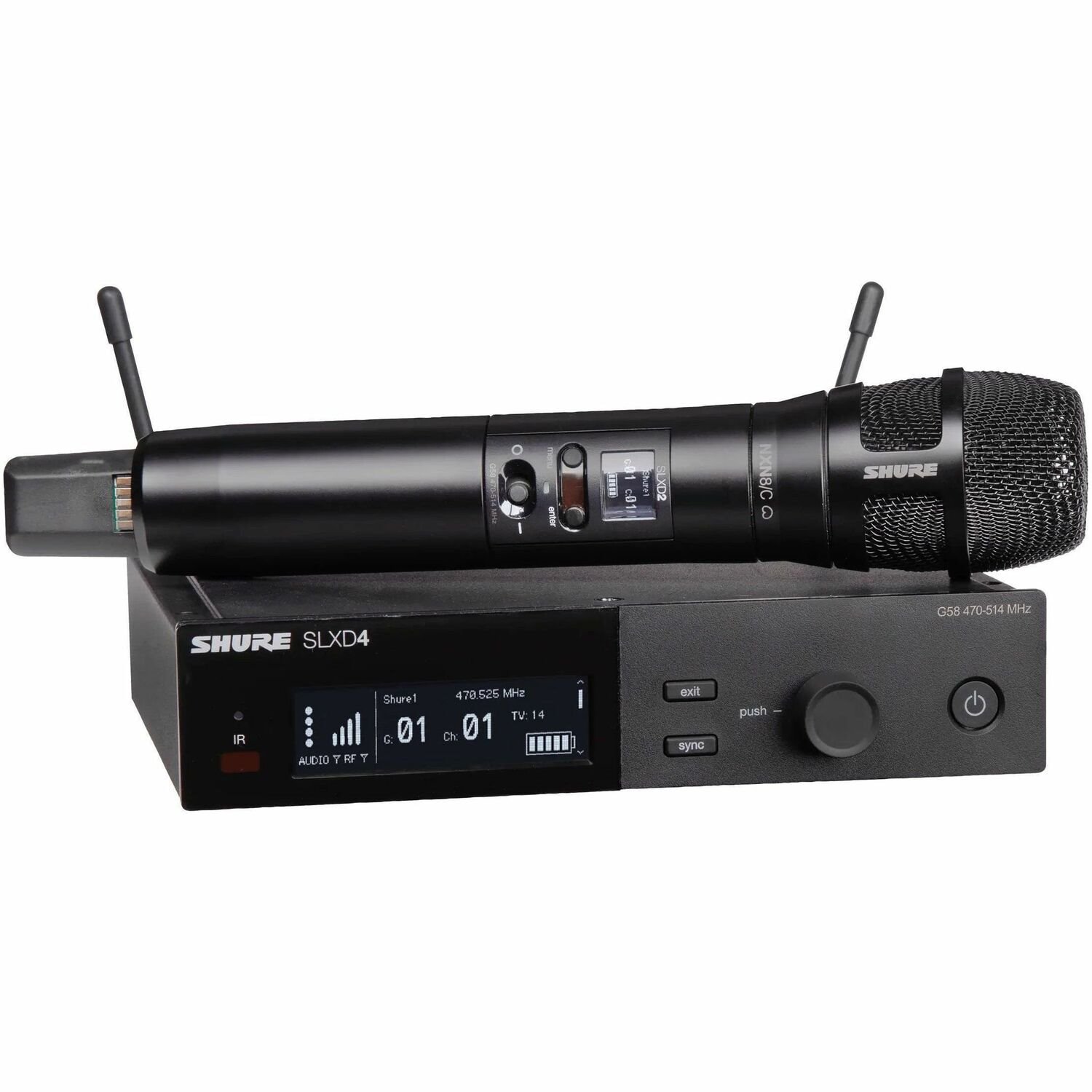Shure SLXD24/N8CB Wireless System With Nexadyne 8/C Handheld Transmitter