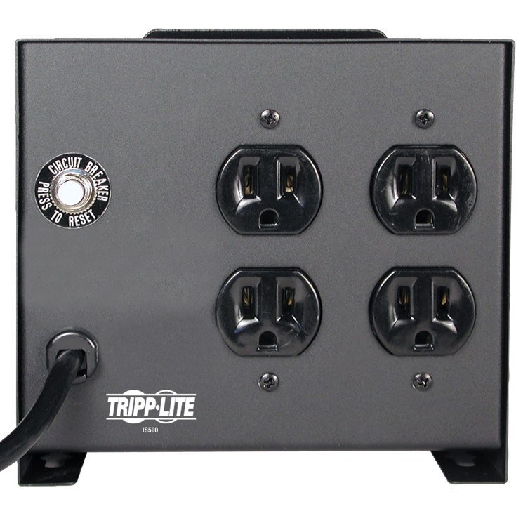 Eaton Tripp Lite Series Isolator Series 120V 500W Isolation Transformer-Based Power Conditioner, 4 Outlets, TAA