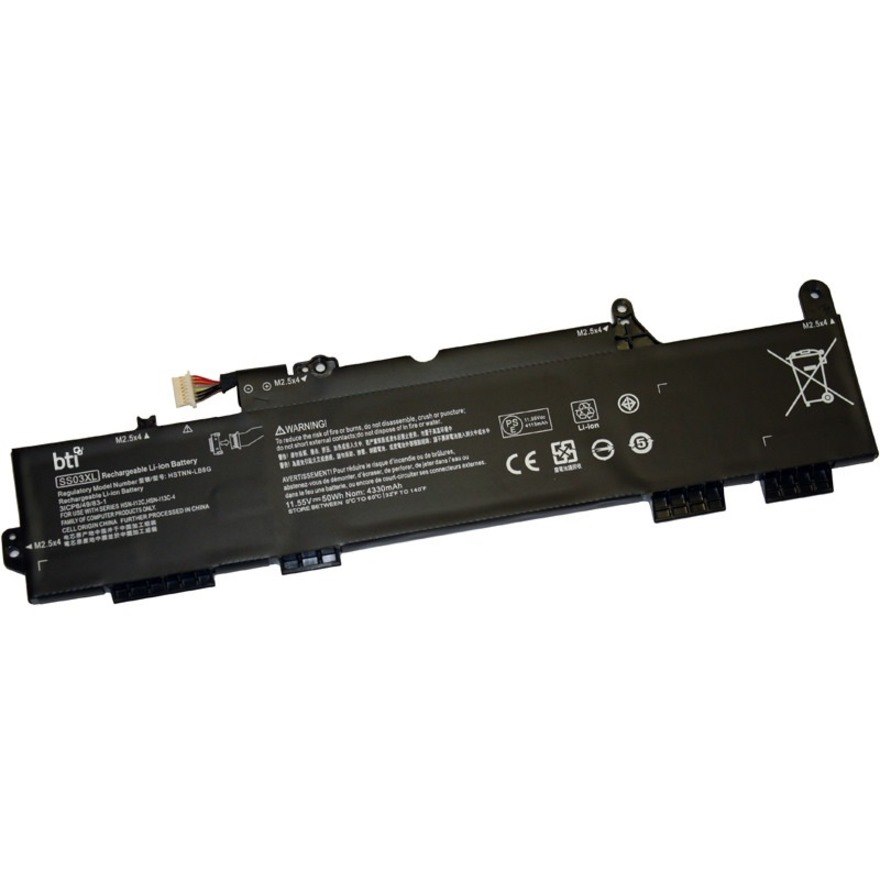 BTI 933321-855-BTI 11.55V 50WHR LI-ION BATTERY 4WE39AV, 933321-855, HSTNN-IB8C, SS03XL, 932823-1C1, HSN-I12C, HSTNN-LB8G, 932823-2C1, HSN-I13C-4, SS03, 932823-421, HSTNN-DB8J, SS03050XL-PL ELITEBOOK 735 G5, 735 G6, 745 G5, 745 G6, 830 G5, 830 G6, 836 G5, 840 G5, 840 G6, 846 G5, MT44, MT45, ZBOOK 14U G5