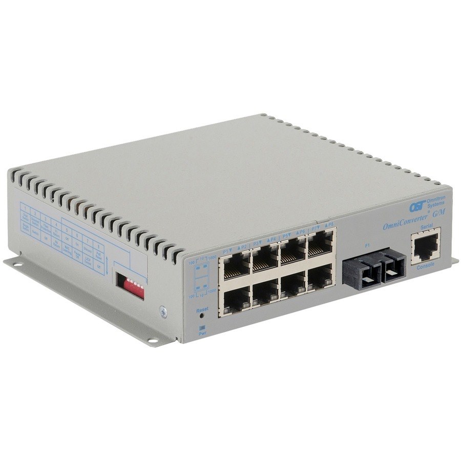 Omnitron Systems OmniConverter Managed Gigabit, MM ST, RJ-45, Ethernet Fiber Switch