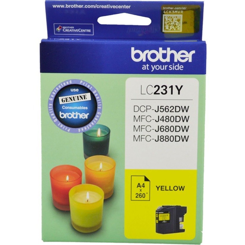 Brother LC231Y Original Standard Yield Inkjet Ink Cartridge - Yellow Pack