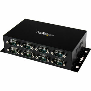 StarTech.com USB to Serial Adapter Hub 8 Port Industrial Wall Mount Din Rail COM Port Retention FTDI USB to RS232