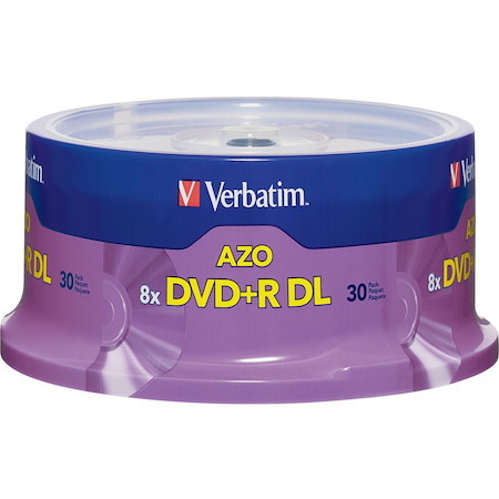 Verbatim 96542 DVD Recordable Media - DVD+R DL - 8x - 8.50 GB - 30 / Pack - Silver