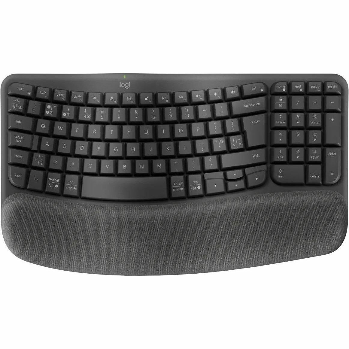 Logitech Wave Keys for Business Keyboard - Wireless Connectivity - USB Type A Interface - English (US) - QWERTY Layout - Graphite