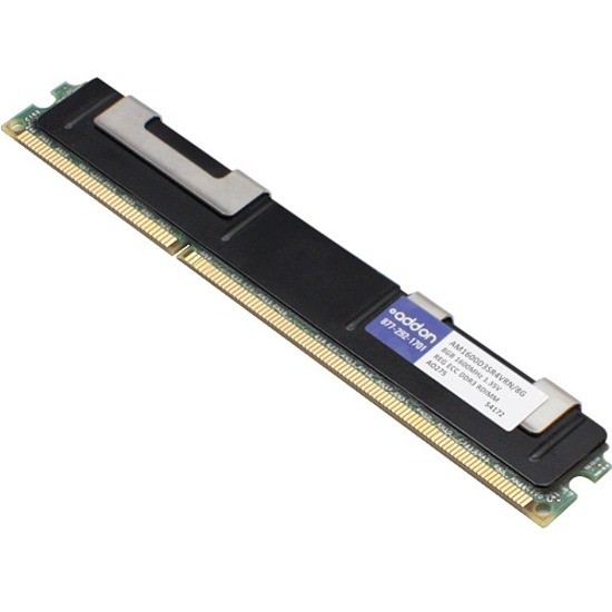 AddOn JEDEC Standard Factory Original 8GB DDR3-1600MHz Registered ECC Single Rank x4 1.35V 240-pin CL11 Very Low Profile RDIMM