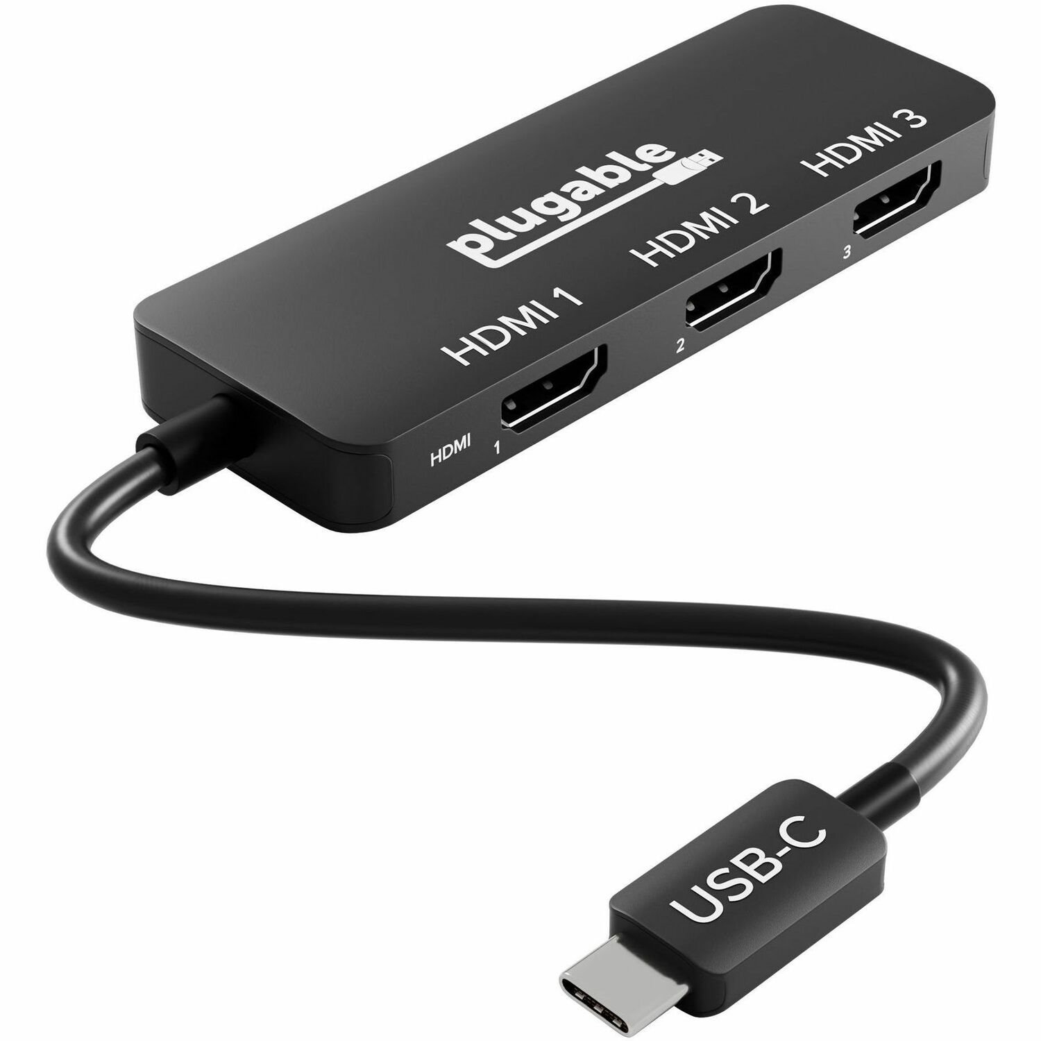 Plugable USB C to HDMI Multi Monitor Adapter - Triple 4K60 Displays - Driverless MST Hub for Windows, Chrome OS, USB-C, Thunderbolt, USB4 Laptops