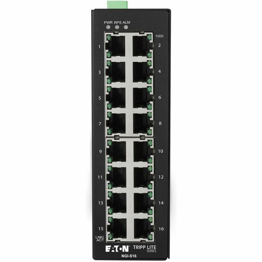 Eaton Tripp Lite Series 16-Port Lite Managed Industrial Gigabit Ethernet Switch - 10/100/1000 Mbps, -10&deg; to 60&deg;C, DIN Mount, TAA