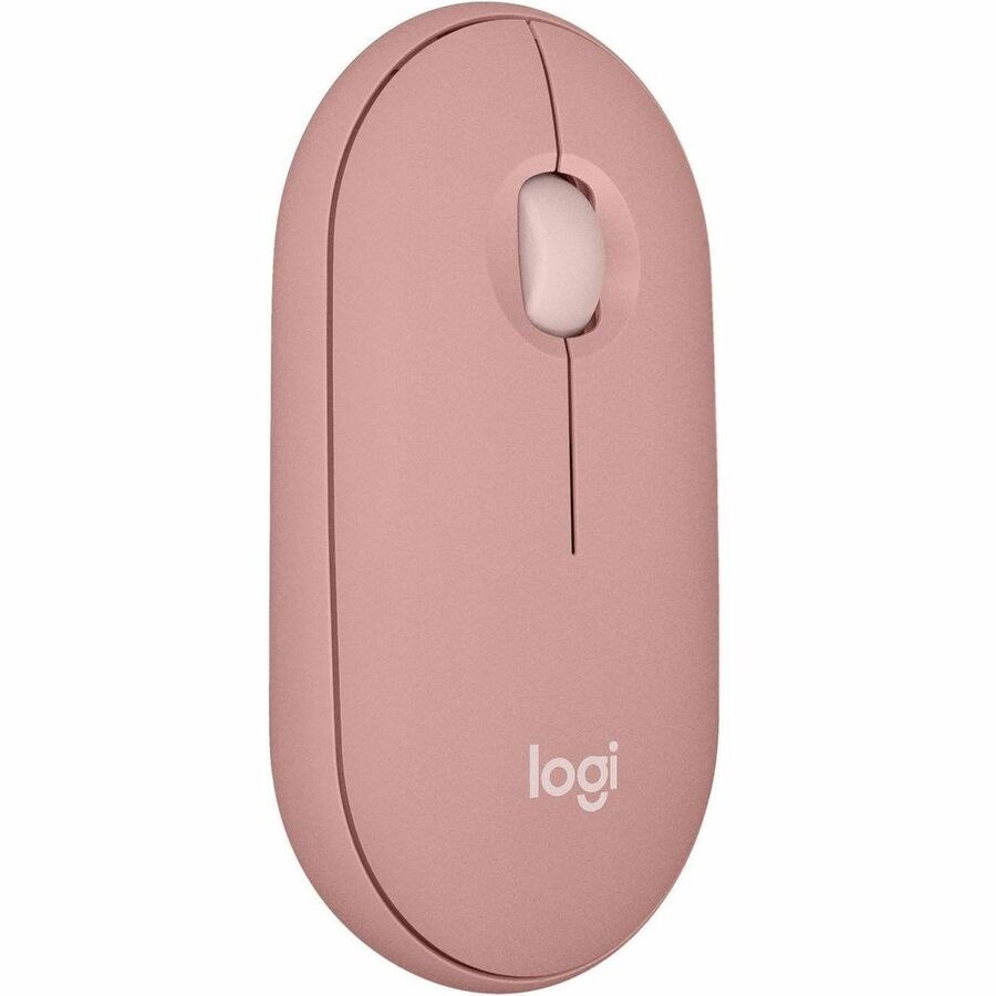 Logitech Pebble Mouse 2 M350s Slim Bluetooth Wireless Mouse, Portable, Customizable Button, Quiet Clicks, Tonal Rose