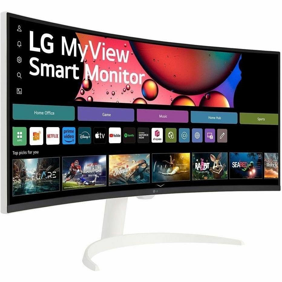 LG MyView 34SR65QC-W 34" Class WQHD Curved Screen Smart LCD Monitor - 21:9