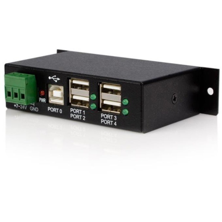 STARTECH 4 PORT USB2.0 HUB, INDUSTRIAL, METAL, ESD PROTECTION, MOUNT, 2YR