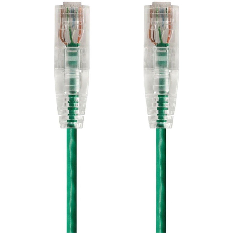 Monoprice SlimRun Cat6 28AWG UTP Ethernet Network Cable, 14ft Green