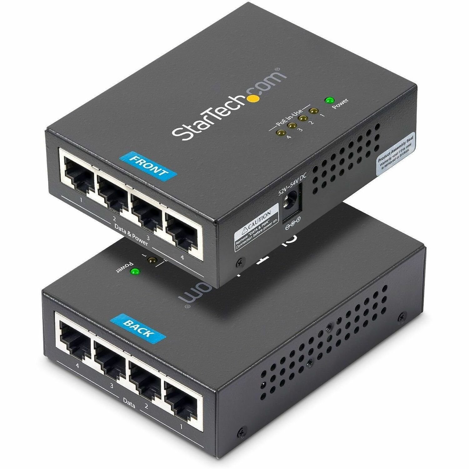 StarTech.com 4 Port Gigabit midspan - PoE+ Injektor - 802.3at/af