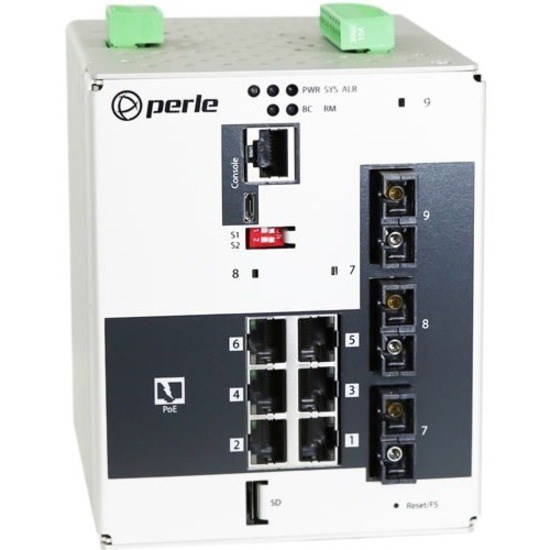 Perle IDS-509F3PP6-C2SD40-SD20 9 Ports Manageable Ethernet Switch - Gigabit Ethernet - 10/100/1000Base-T