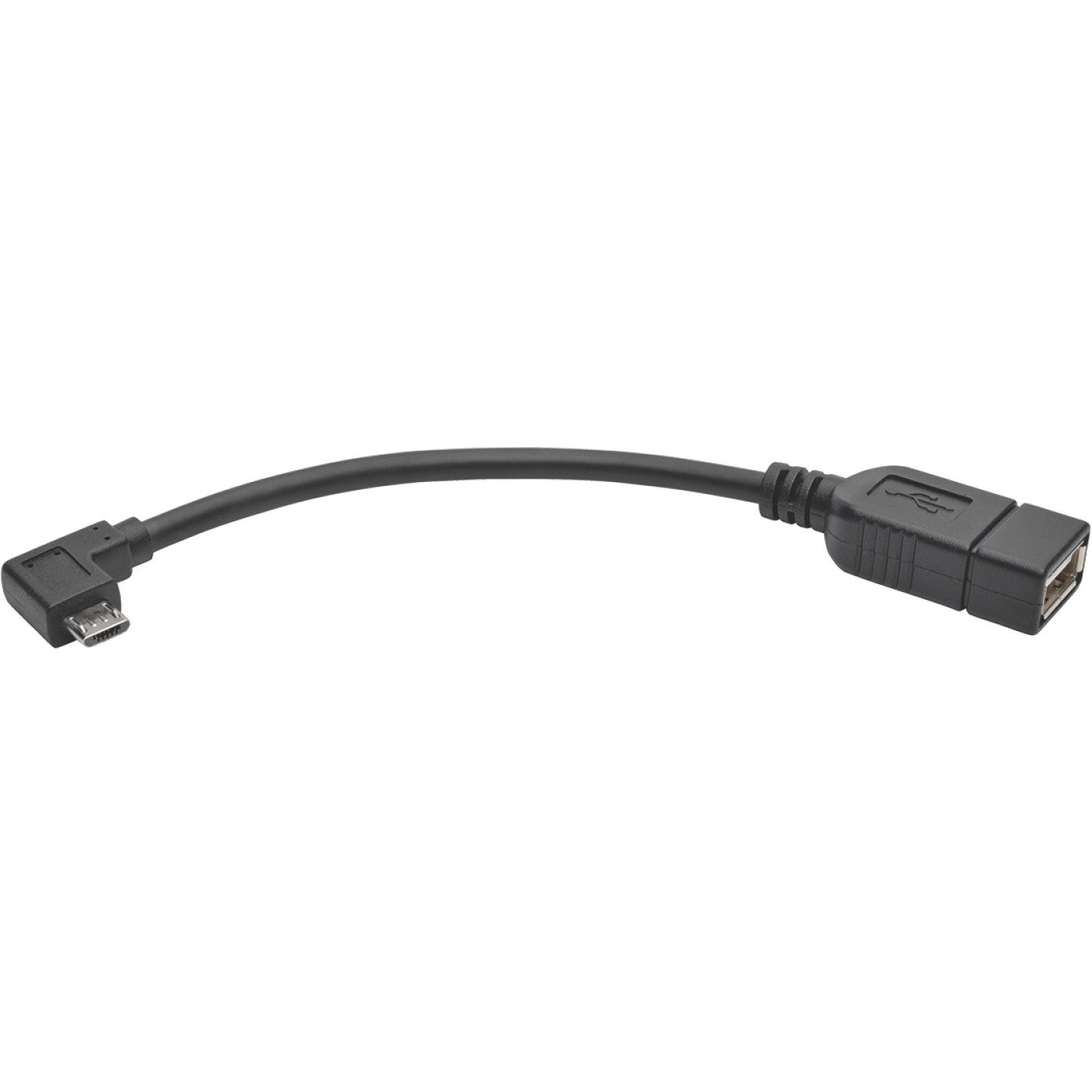 Eaton Tripp Lite Series Micro USB to USB OTG Host Adapter Cable, Right-Angle 5-Pin USB Micro-B to A (M/F), 6-in. (15.24 cm)