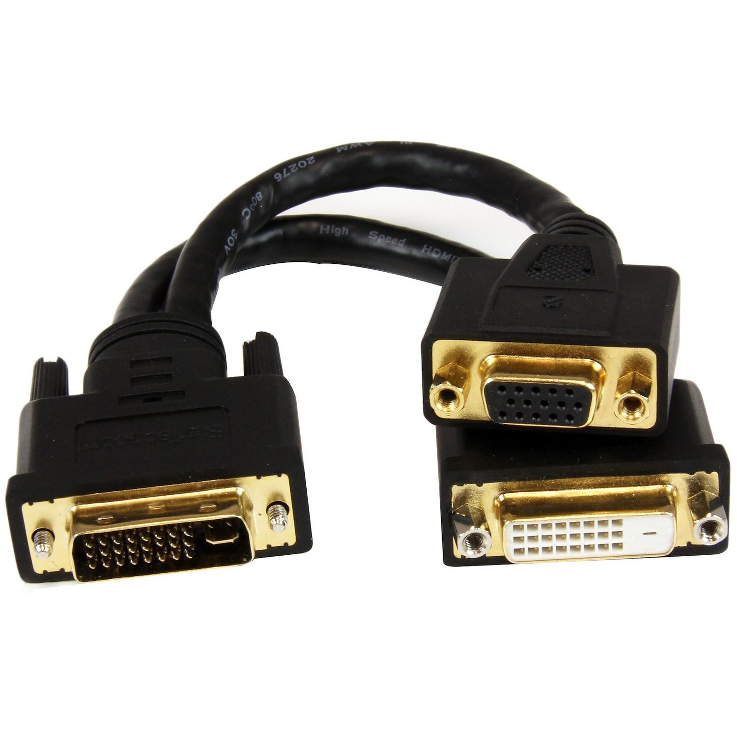 StarTech.com 8in Wyse DVI Splitter Cable - DVI-I to DVI-D and VGA - M/F