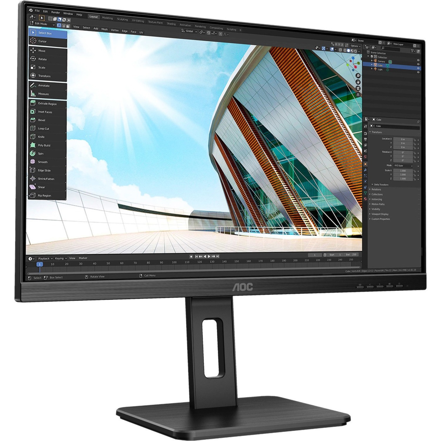 AOC 24P2C 24" Class Full HD LCD Monitor - 16:9 - Black