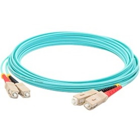 AddOn 40m SC (Male) to SC (Male) Aqua OM3 Duplex Fiber OFNR (Riser-Rated) Patch Cable