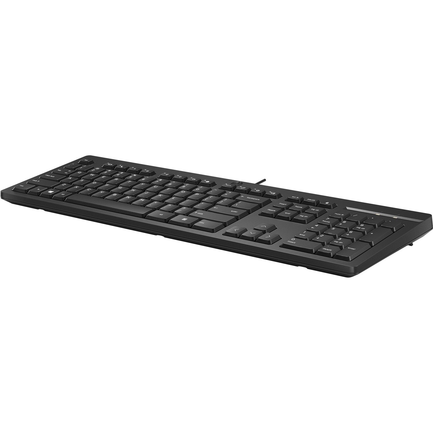 HP 125 Keyboard - Cable Connectivity - USB Type A Interface - English - QWERTY Layout - Black