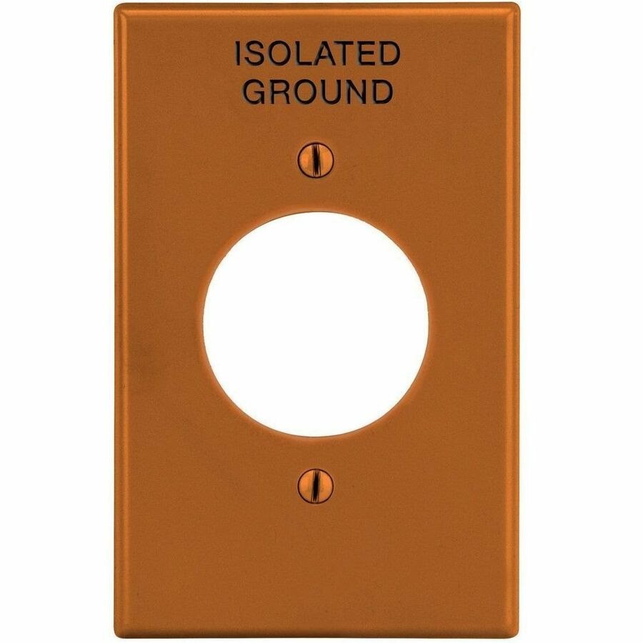 Bryant Wallplate, 1-Gang, 1.60" Opening Isolated Ground, Orange