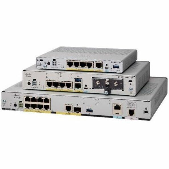 CISCO - ISR 1100 8P Dual GE SFP Higher Perf Router Pluggable SMS/GPS